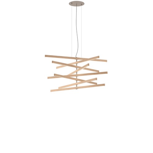 Vibia+Rhythm Vertical LED 8x5,8W 1390lm 2700K CRI>90, hämardatav DALI, rippvalgusti, valge tammepuit